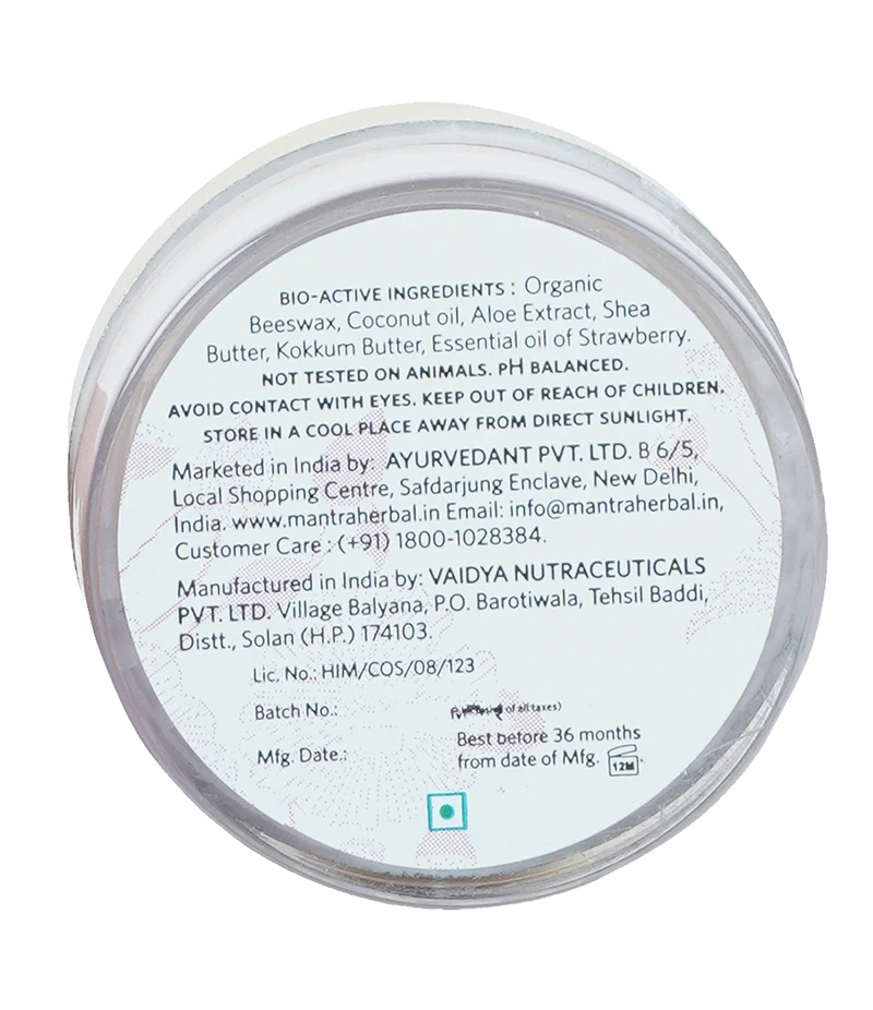 Mantra Lush Lips Strawberry Shea & Kokkum