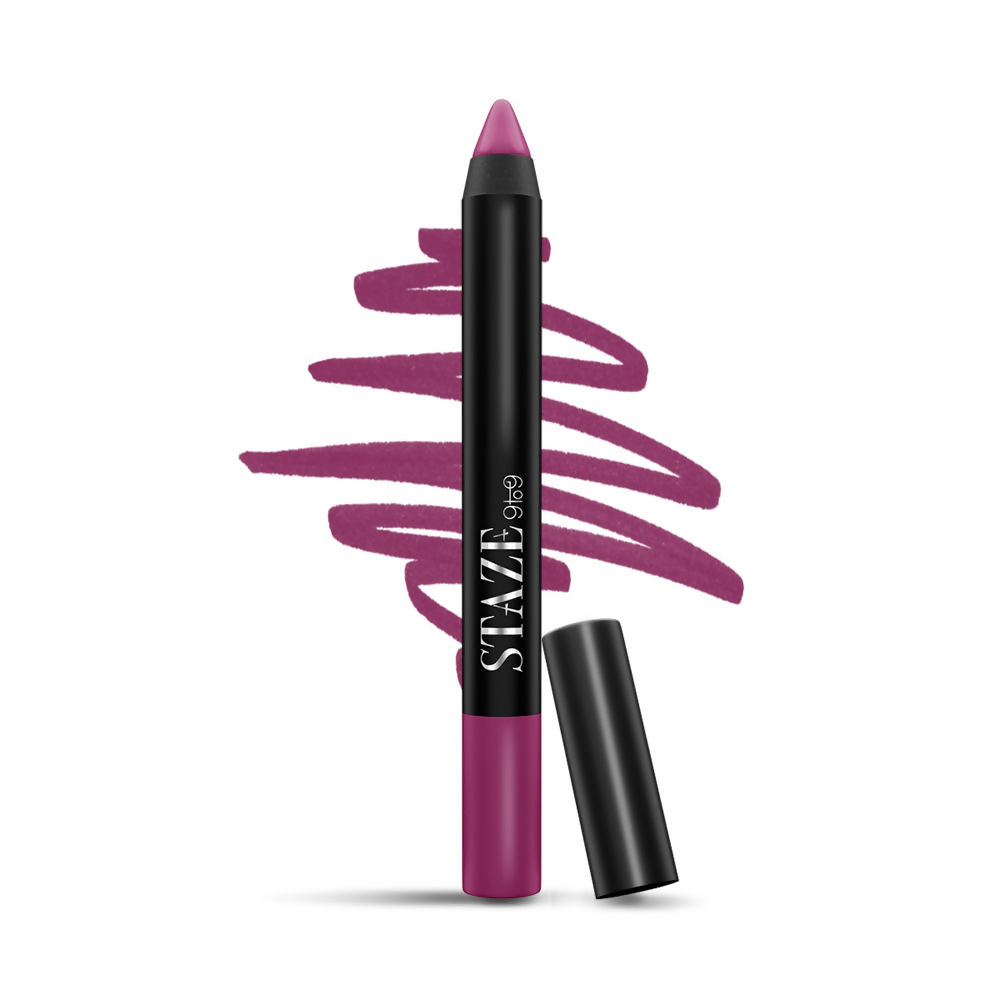 Staze 9 To 9 Pout On Matte And Smudgeproof Lip Crayon - 12 Fine Wine