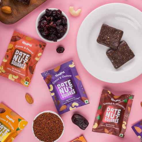 Gladful Date Nut Squares - Try Them All Pack: 8 Bars