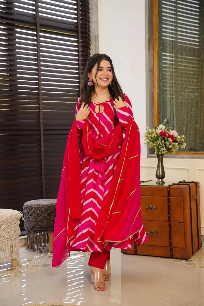 Aastha fashion Multi Dupatta with Tebby Slik kurti fabric