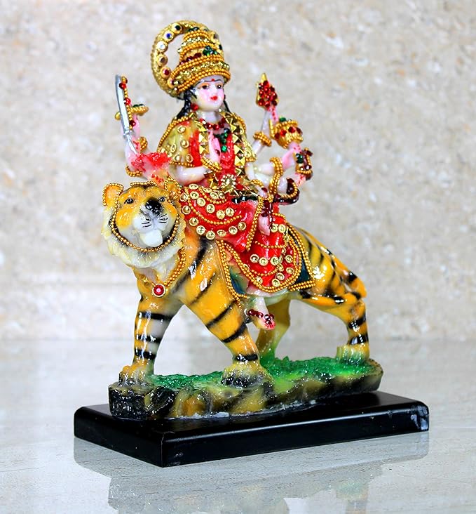 Maa Durga Mata Rani Statue Idol for Home Mandir (8") | Navratri Pooja | Durga Maa - Resin - Multicolour