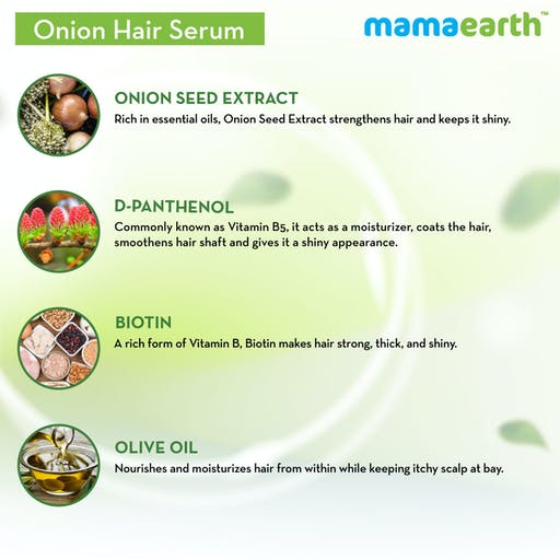 Mamaearth Onion Hair Serum For Strong , Frizz Free Hair (100 ml)
