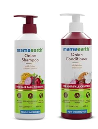 Mamaearth Onion Shampoo & Onion Conditioner For Hair Fall Control