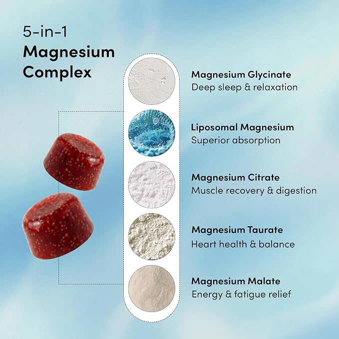 Man Matters Magnesium Glycinate Gummies For Improved Sleep Gummy |Higher Absorption Helps in Relieve Stress, Muscle Recovery & Support Bone Health| No Added Sugar|