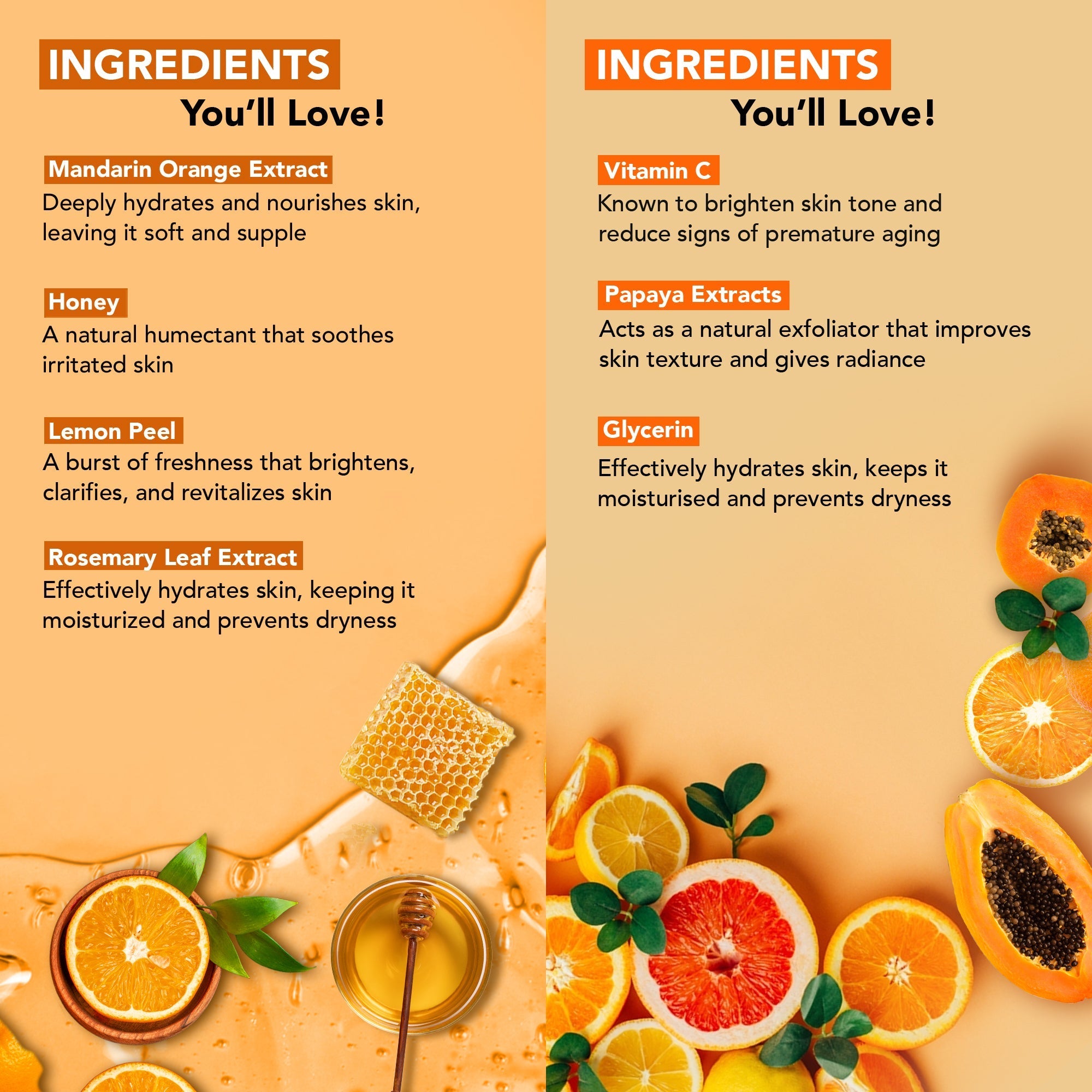 Botanic Hearth Mandarin Orange Bodywash & Papaya Vitamin-E Facewash