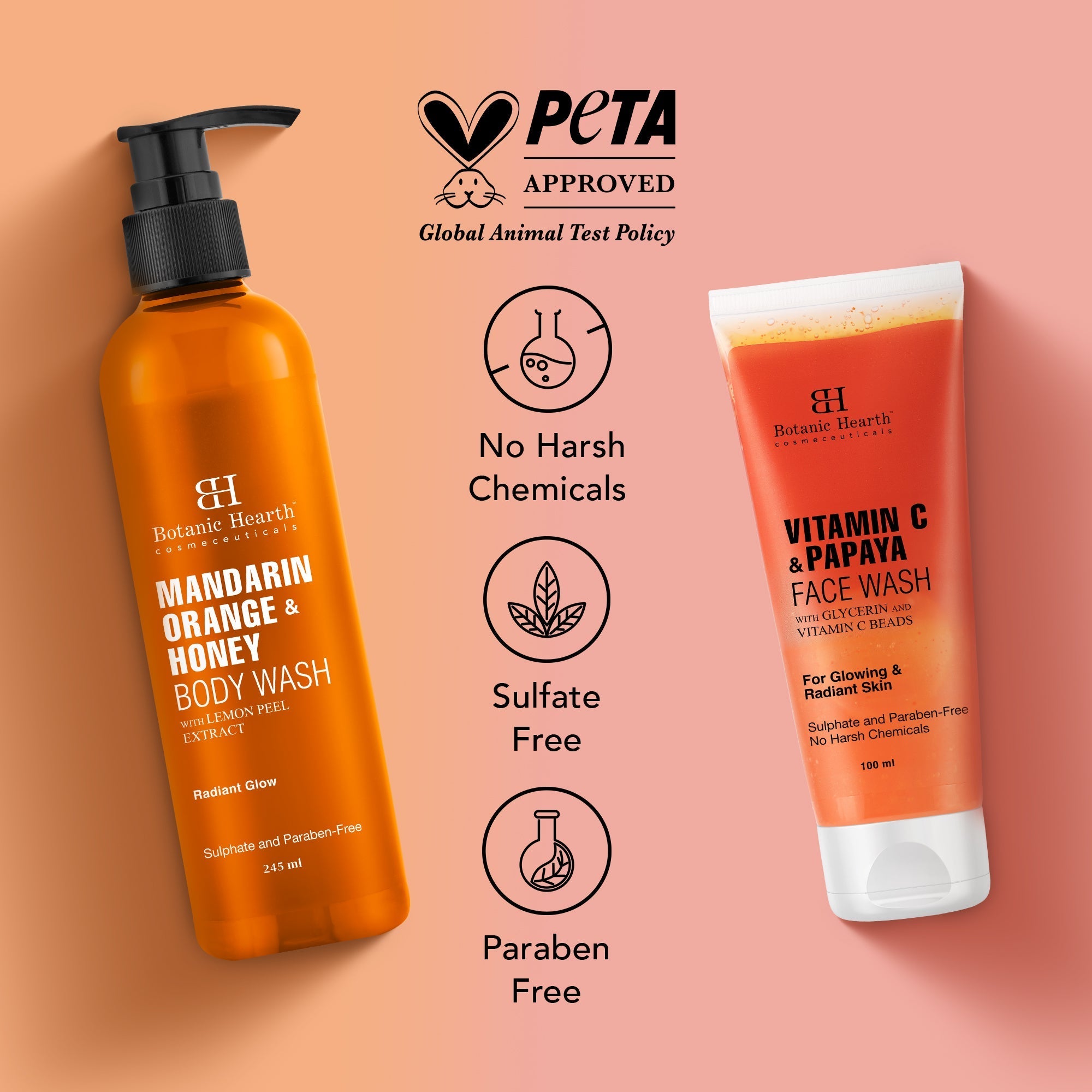 Botanic Hearth Mandarin Orange Bodywash & Papaya Vitamin-E Facewash