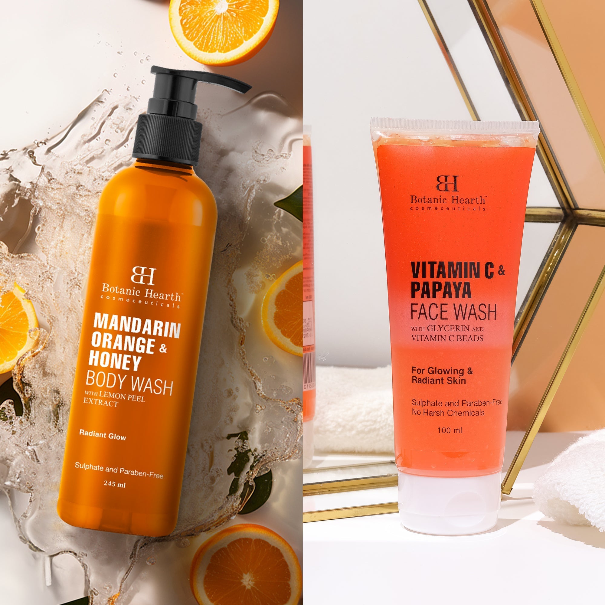 Botanic Hearth Mandarin Orange Bodywash & Papaya Vitamin-E Facewash
