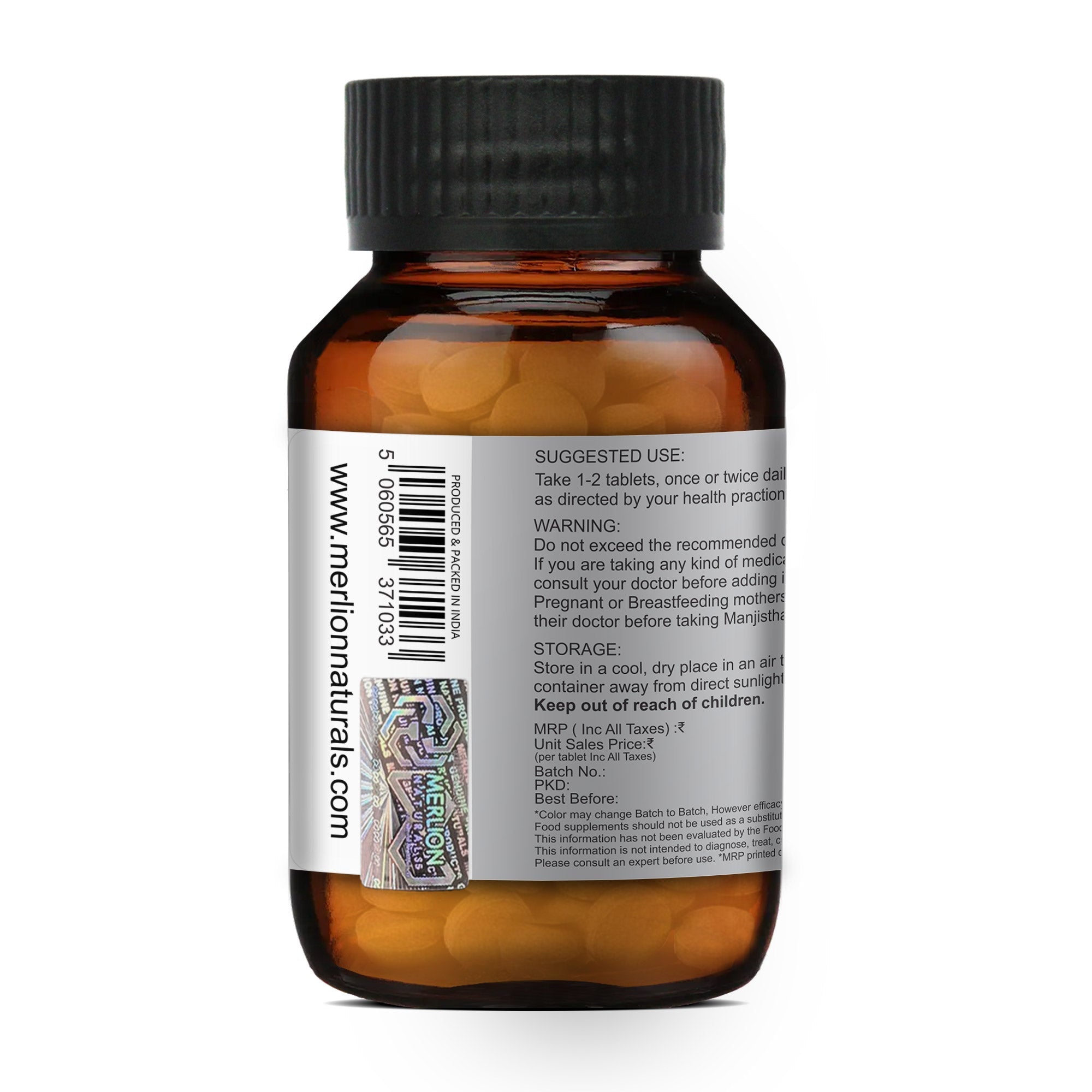 Merlion Naturals Manjistha 500mg Tablets