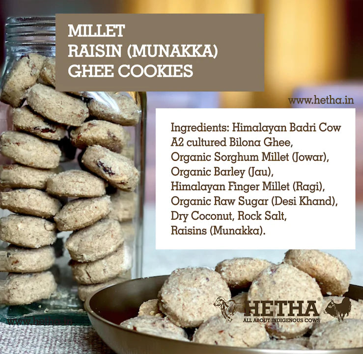 Hetha Millet Raisin (Munakka) Cookies with Ghee