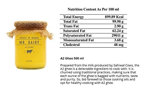 Mr. Dairy A2 Ghee | 100% Pure and Natural Ghee | Cultured Desi Ghee From A2 Milk