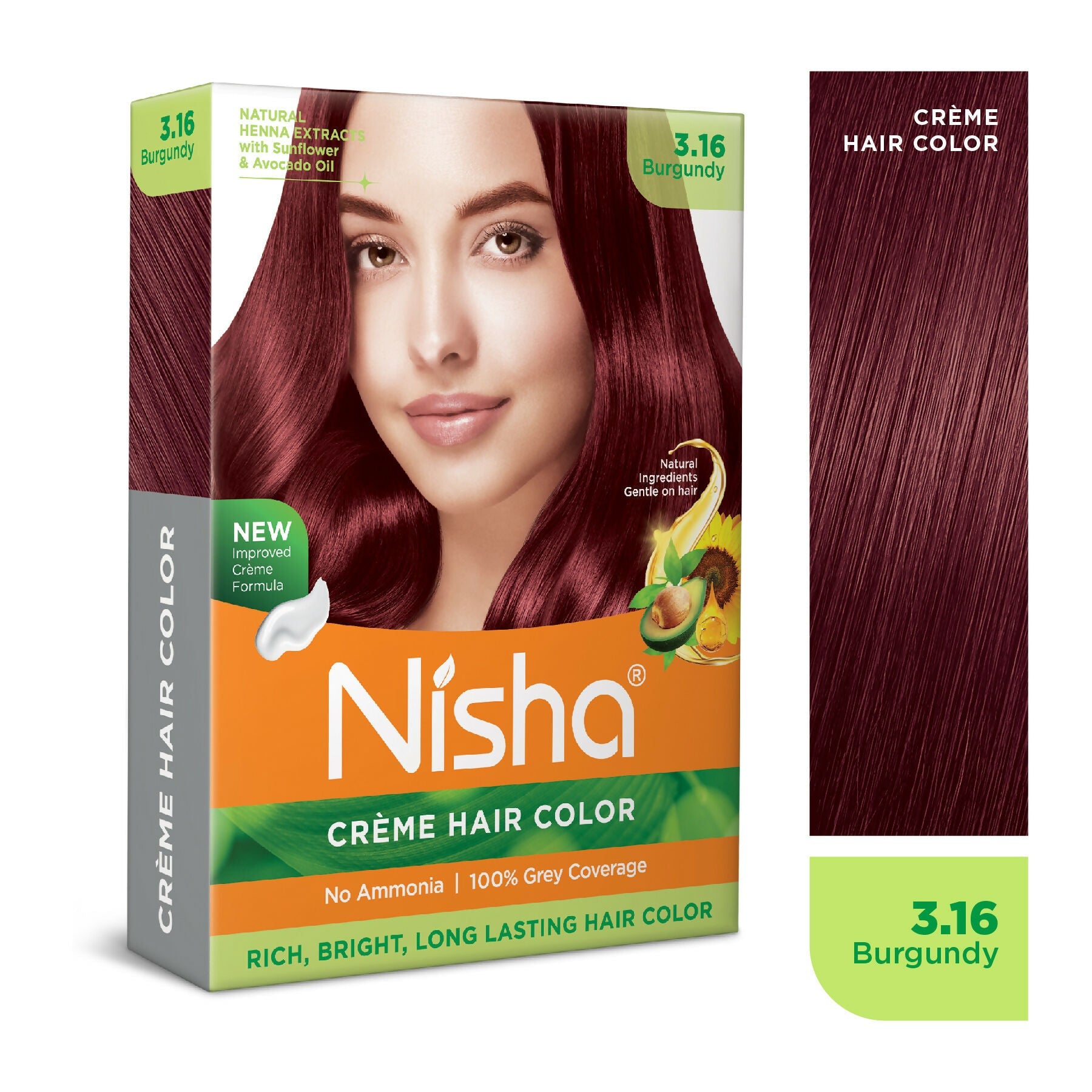 Nisha Creme Hair Color for Women - Burgundy
