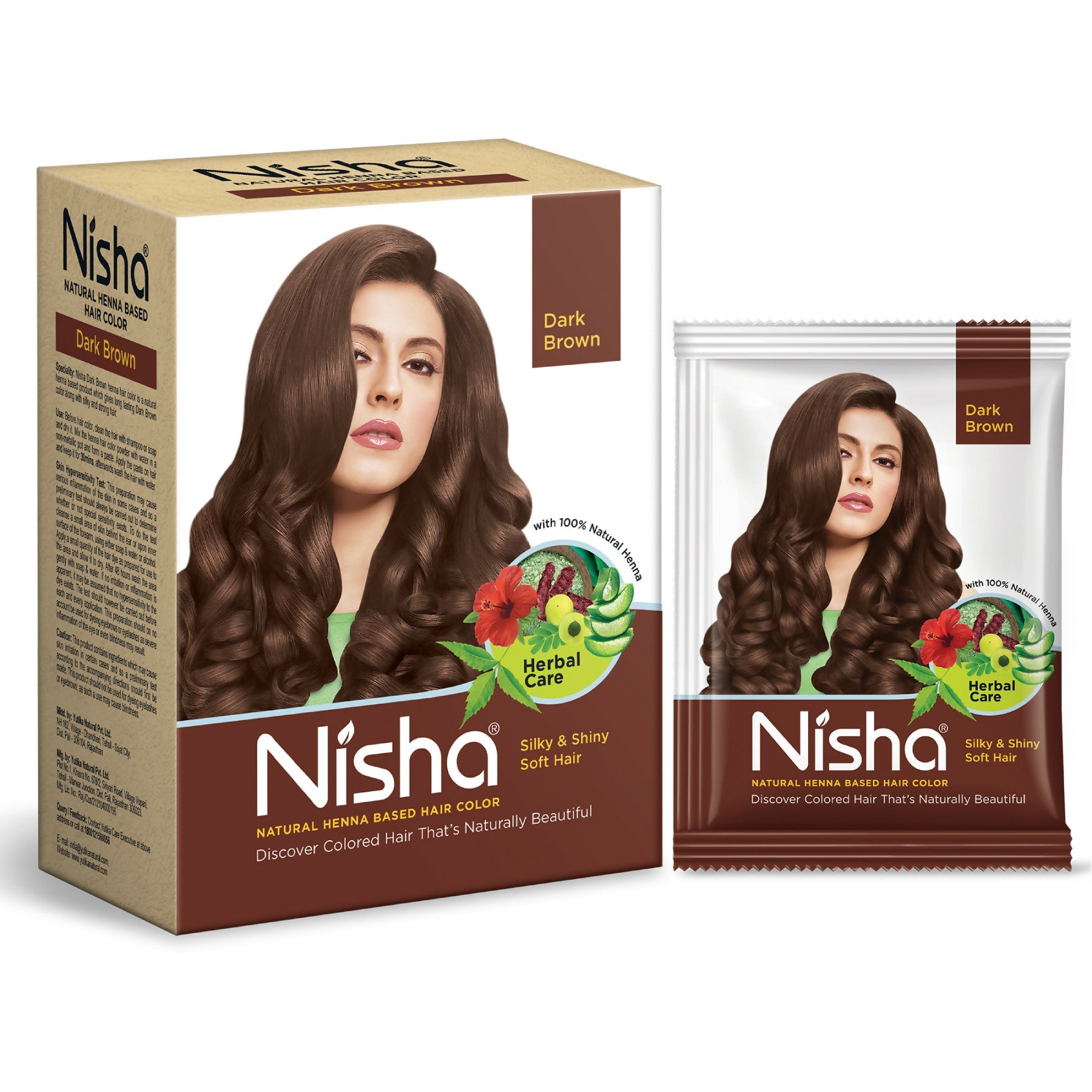 Nisha Henna Based Hair Colour for Women & Men Dark Brown