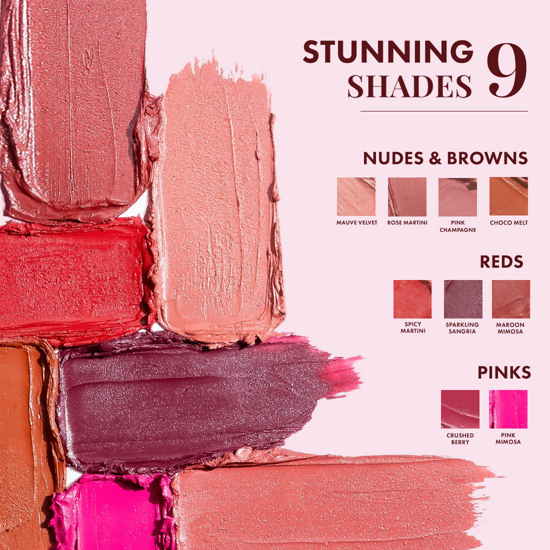 mCaffeine Shades Creamy Matte Kiss Bullet Lipstick Moisturizing Lightweight - Pink Mimosa