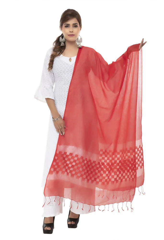 Mominos Fashion Red Buta Cut Dupatta