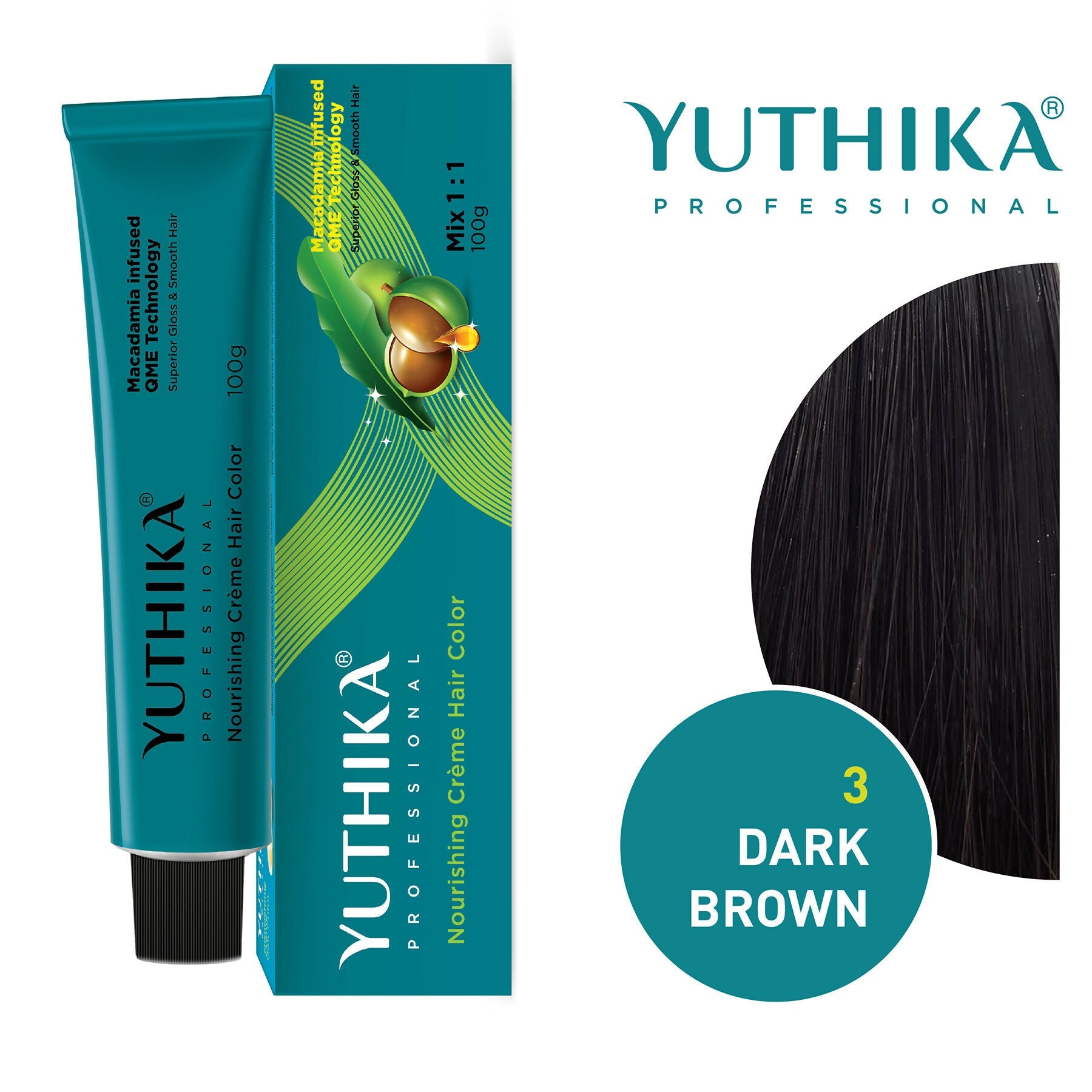 Yuthika Professional Creme Hair Colour - Dark Brown