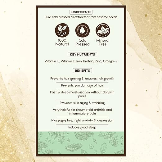 Nat Habit Cold Pressed 100% Pure Sesame (Til) Oil