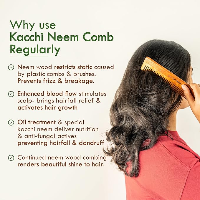 Nat Habit Kacchi Neem Wooden Comb
