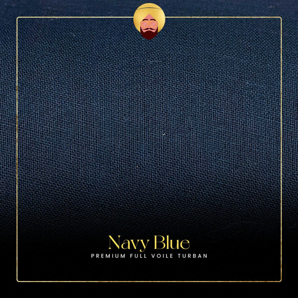 Navy Blue | Premium Full Voile Turban | Stitched / Double Pagg