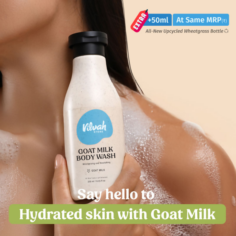 Vilvah Store Goat Milk Body Wash For Deep Cleansing