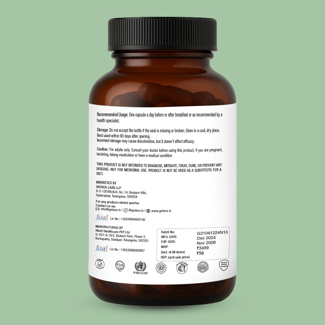 GATACA Pure β-NMN - 1000 mg Capsules, Backed by 21 Patents