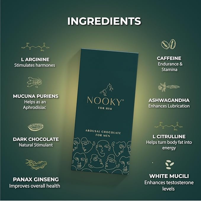 Nooky Mood Enhancing Chocolate For Men Vegan and Gluten-free - 48 gram