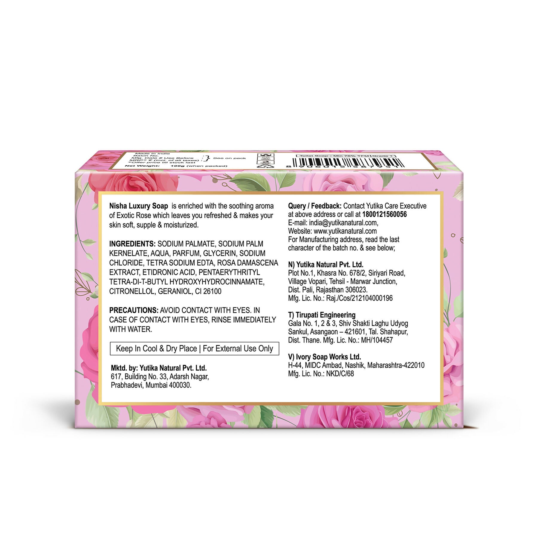 Nisha Soaps for Bath - Exotic Rose
