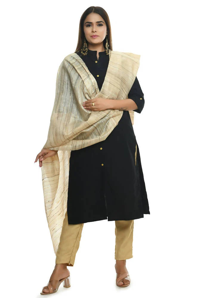 Mominos Fashion Golden Pure Ghichcha Silk Dupatta