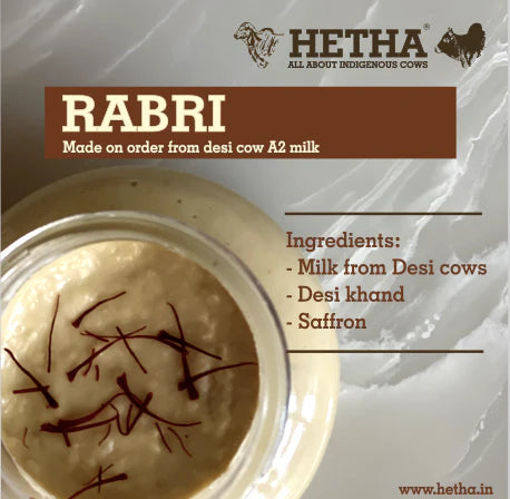 Rabri made from Desi cow milk of Gir, Sahiwal and Tharparkar cows