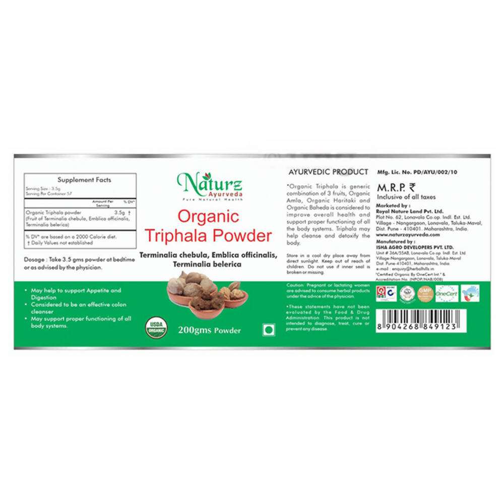 Naturz Ayurveda Organic Triphala Powder