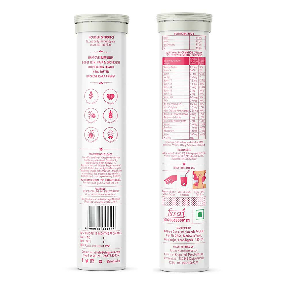 Zingavita Daily Multivitamins Effervescent Tablets (Orange Flavor)