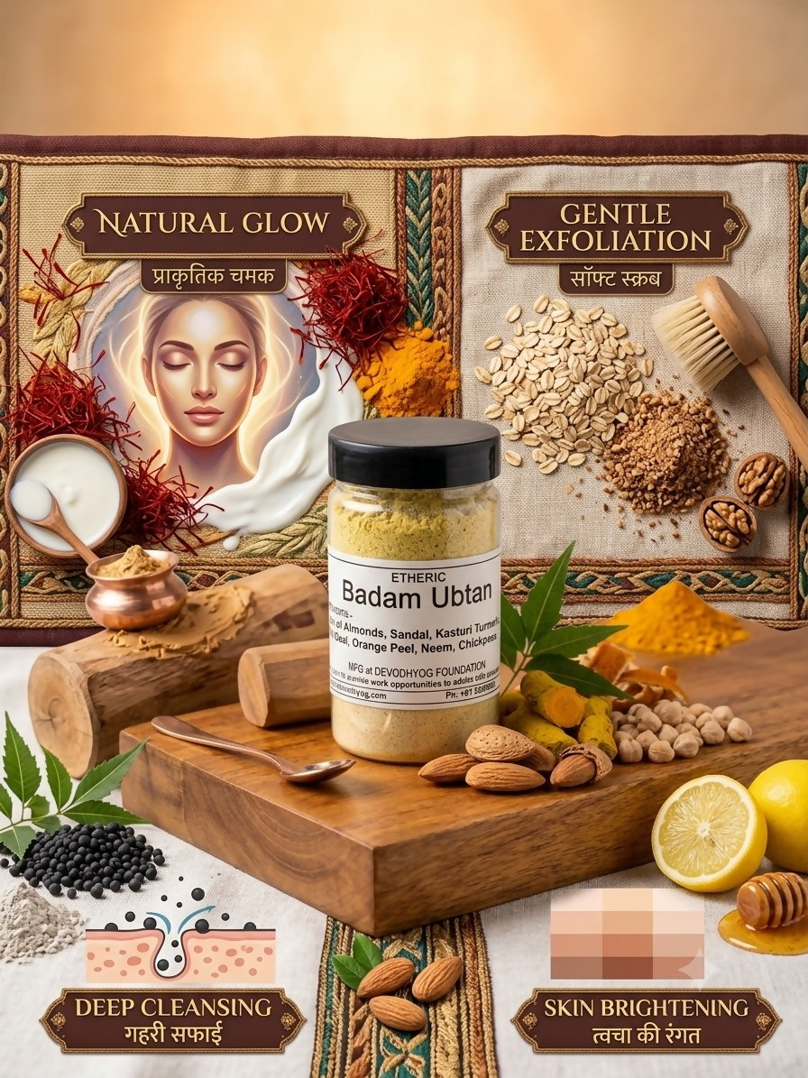 Etheric Badam Ubtan | Ayurvedic Almond Ubtan for Glowing, Radiant & Naturally Bright Skin Face Pack