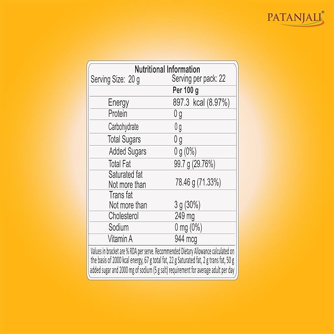 Patanjali Cow's Ghee | Desi Ghee, Aiding Digestion, and Boosting Energy