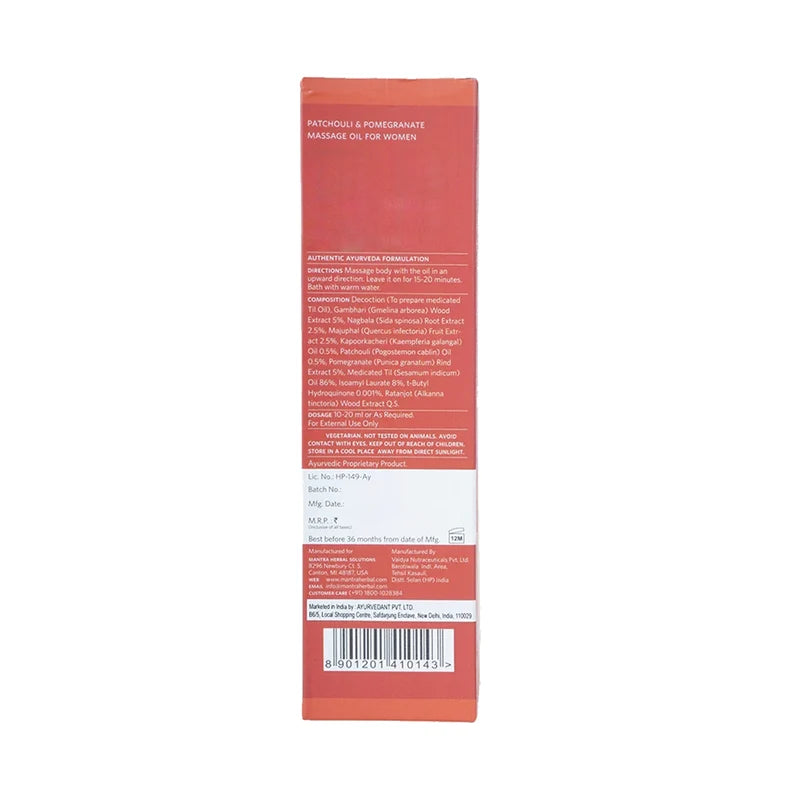 Mantra Patchouli And Pomegranate Massage Oil