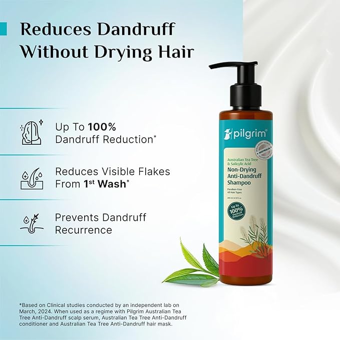Pilgrim Australian Tea Tree Non-Drying Anti-Dandruff Shampoo 200 ml