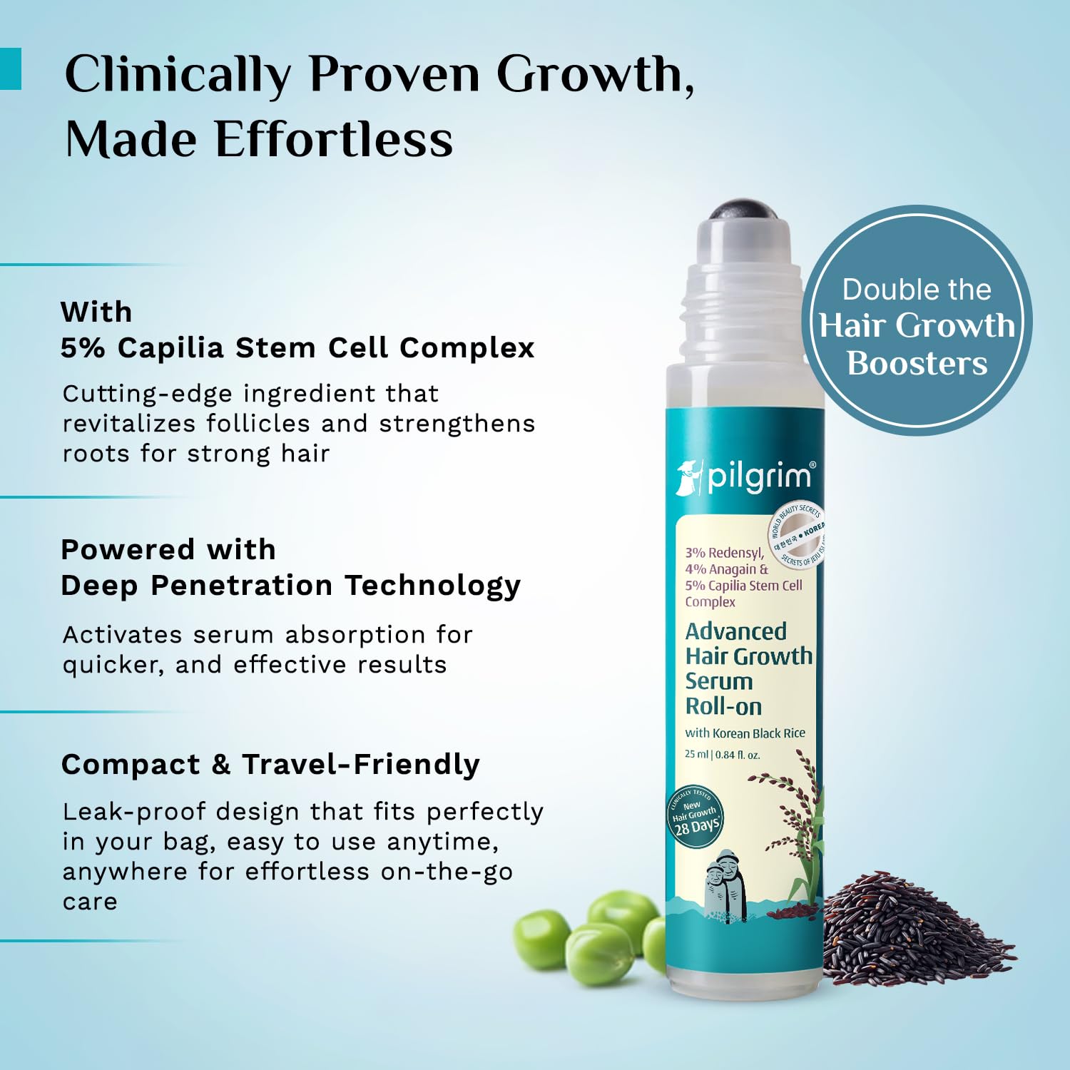 Pilgrim Hair Growth Serum Roll-on for Scalp