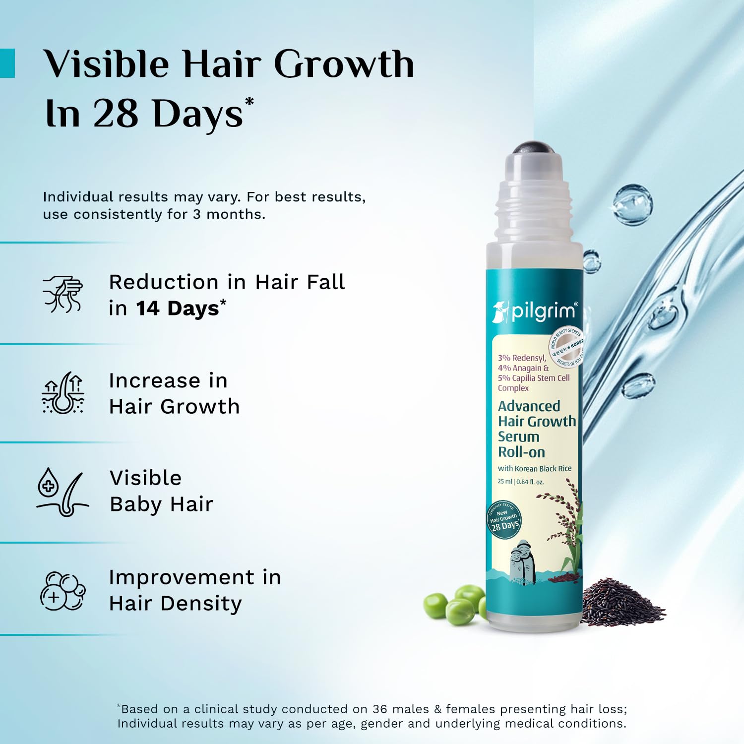 Pilgrim Hair Growth Serum Roll-on for Scalp