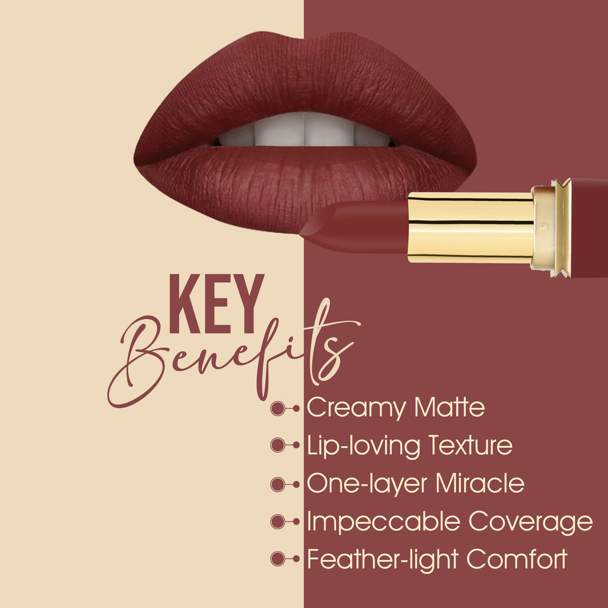 Colors Queen Nude It Creamy Matte Lipstick - Cranberry