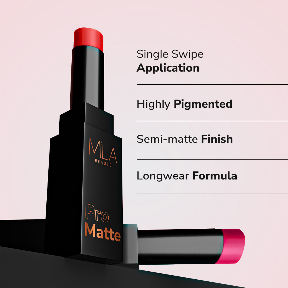 Mila Beaute Pro Matte Long Lasting Creamy Matte Finish Lipstick - Rekha