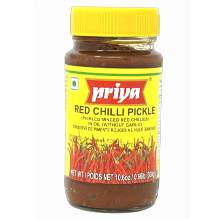 Priya Red Chilli Pickle (No Garlic) 300g