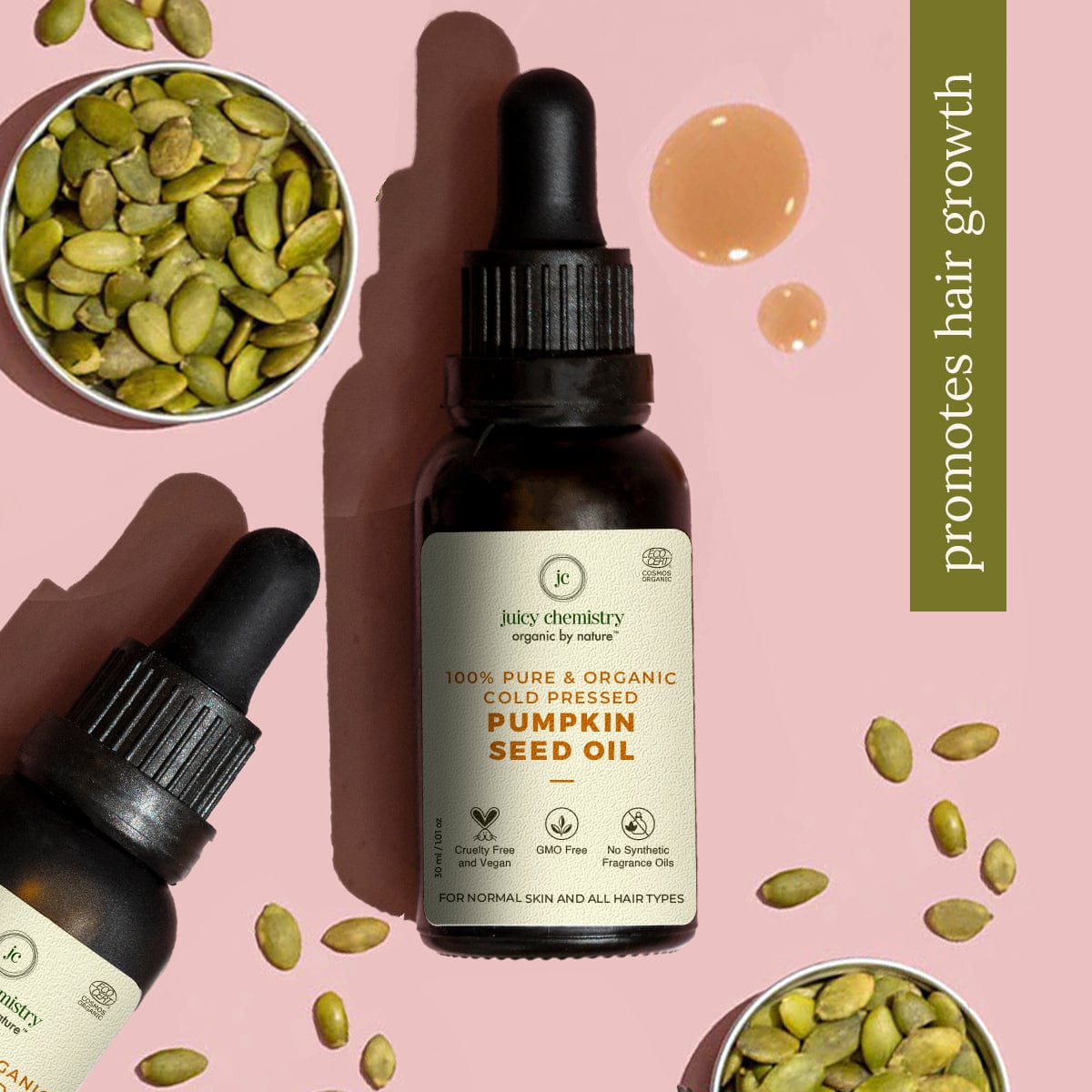 Pure and Organic Cold Pressed Pumpkin Seed Oil for Hair