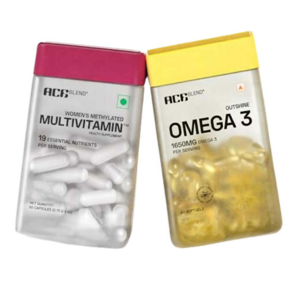 Ace Blend Women’s Wellness - Omega 3 Fish Oil & Multivitamin Tablets