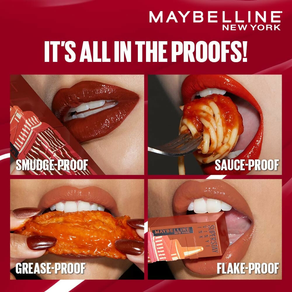 Maybelline New York Super Stay Vinyl Ink Liquid Lipstick, Instant Shine Lasts Up To 16H - Siracha Sauce