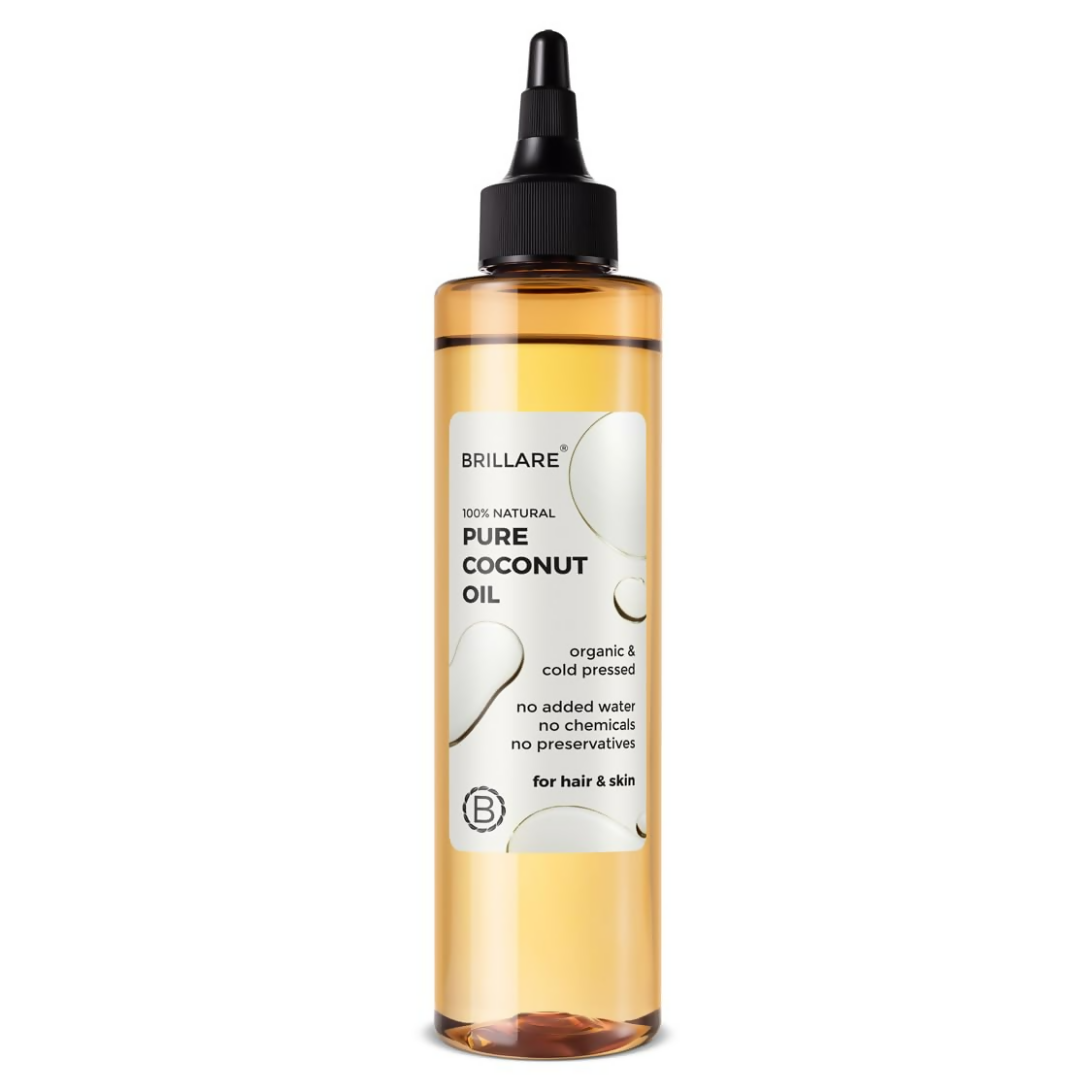 Brillare 100% Natural Pure Coconut Oil Organic & Cold Pressed Hair Oil with Zero Chemicals