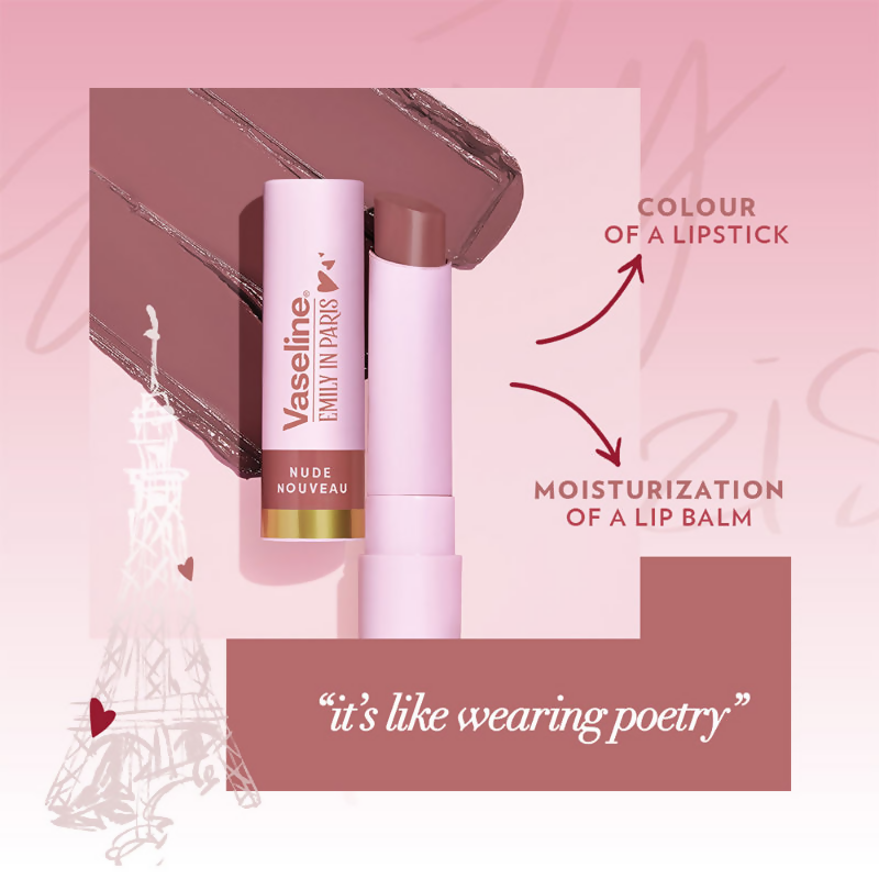 Vaseline Emily In Paris Tinted Lip Balm Stick - Nude Nouveau