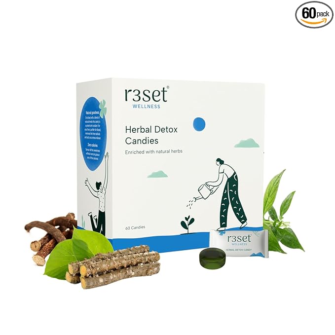 R3SET Herbal Detox Candy | Daily Liver Cleanse for High SGPT & SGOT, Fatty Liver & Bloating