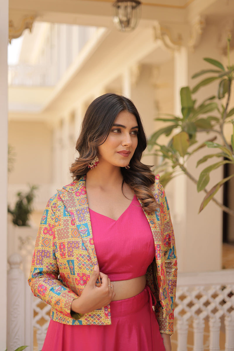 Aastha fashion off pink Lehenga jquard koti febric embroidery