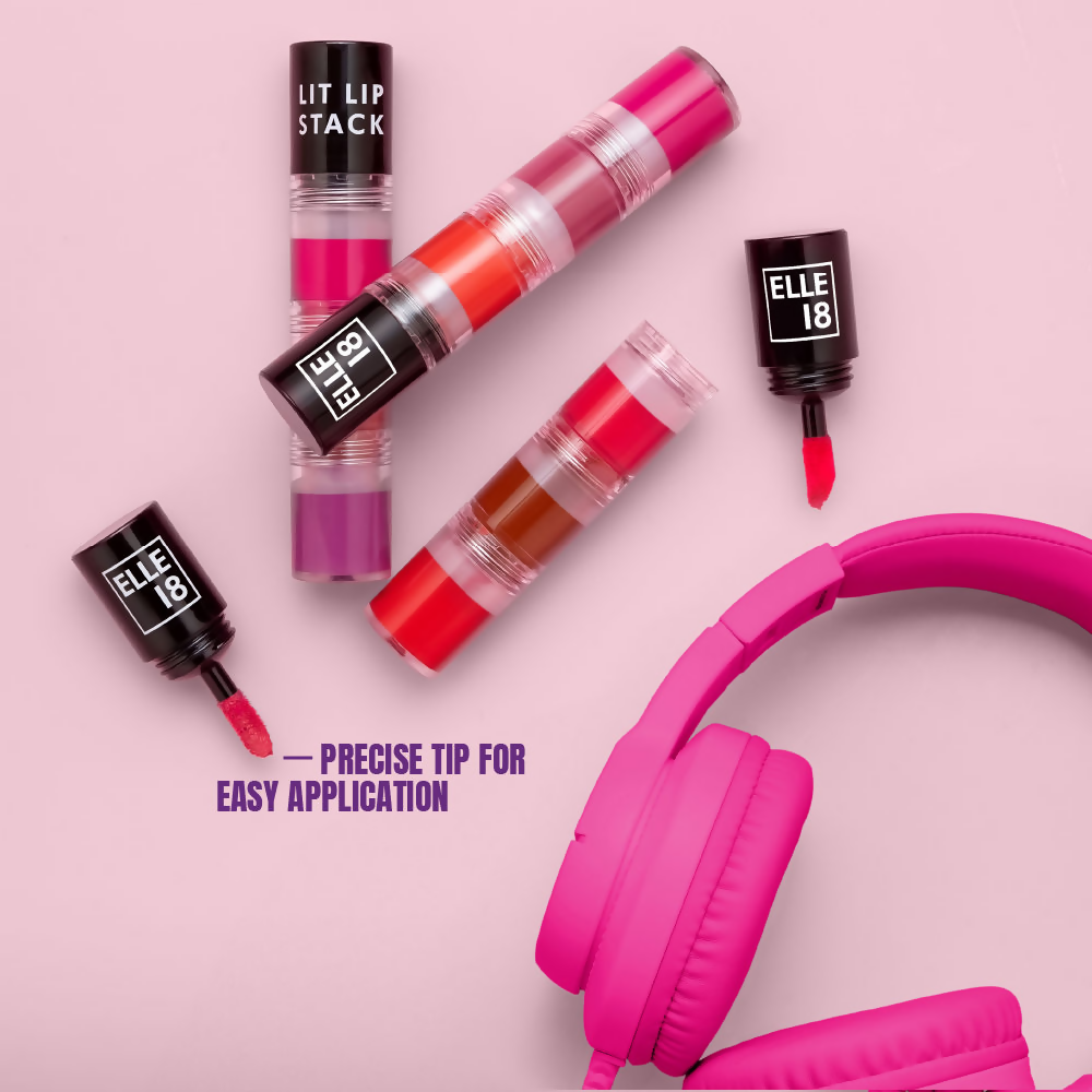 Elle 18 Lit Lip Stack Liquid Lipstick - Music Fest