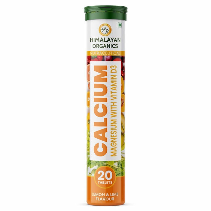 Himalayan Organics Calcium, Magnesium With Vitamin D3 Lemon & Lime Flavour Tablets