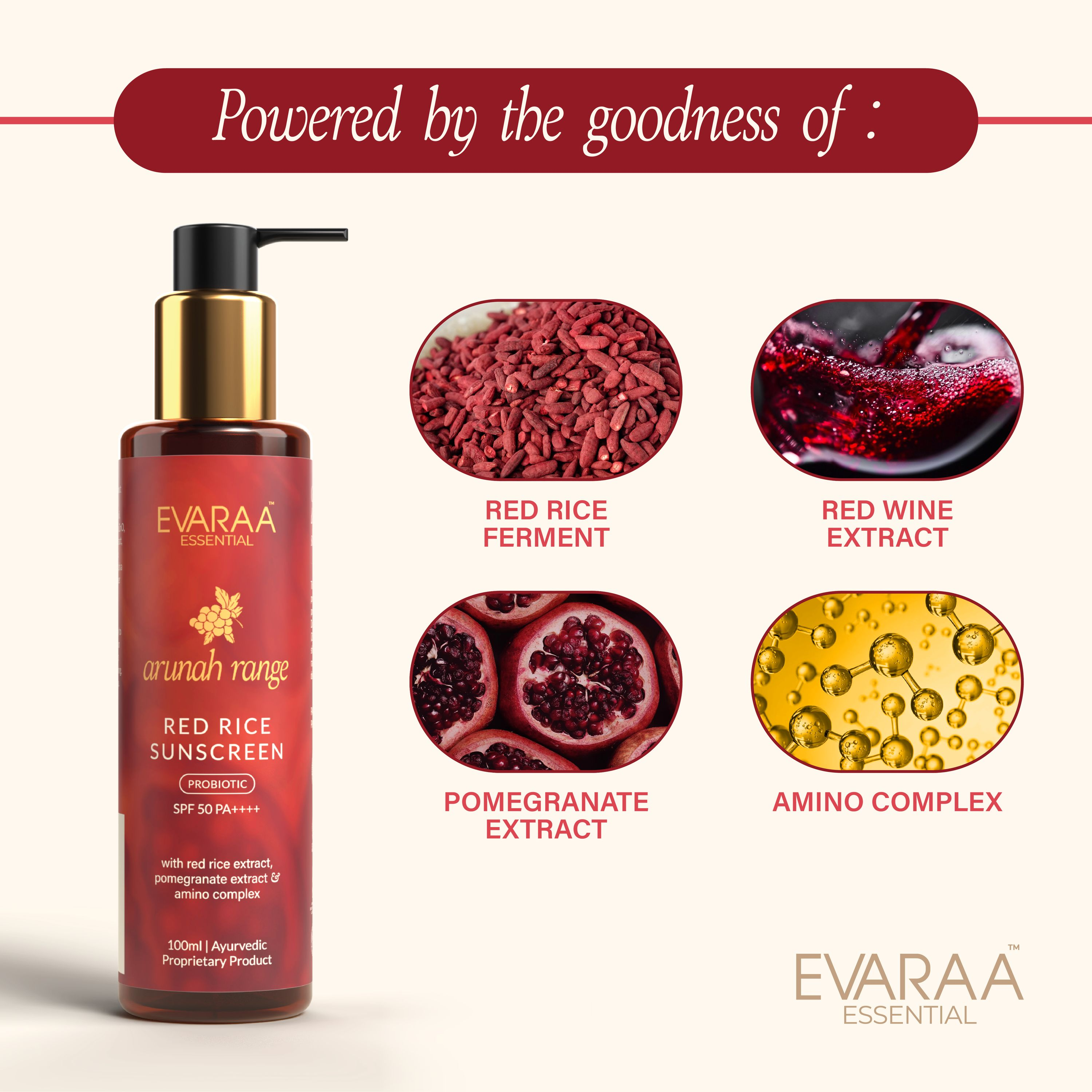 Evaraa Essential Red Rice Sunscreen