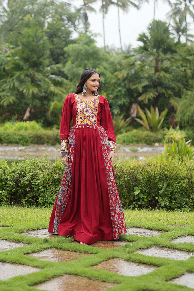 Aastha Black Chinon Cotton with Gown fabric Tebby Silk